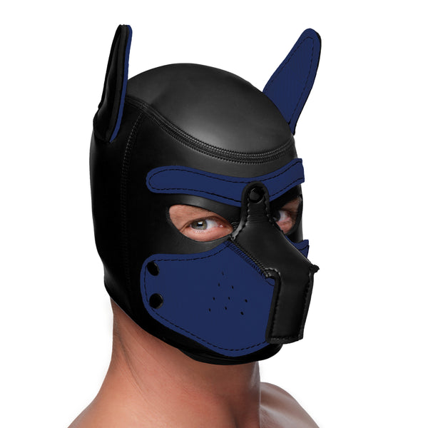 Spike Neoprene Puppy Hood - Blue – hood and blindfold