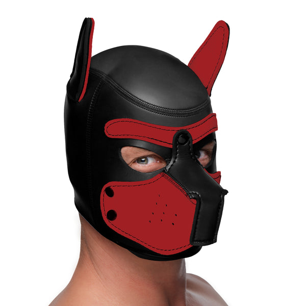 Spike Neoprene Puppy Hood - Red – hood and blindfold