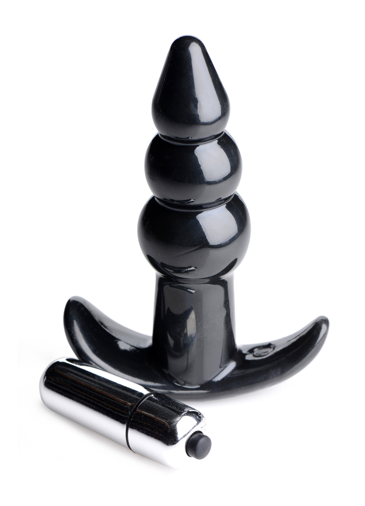 Ribbed Vibrating Butt Plug - Black Ribbed Vibrating Butt Plug - Black