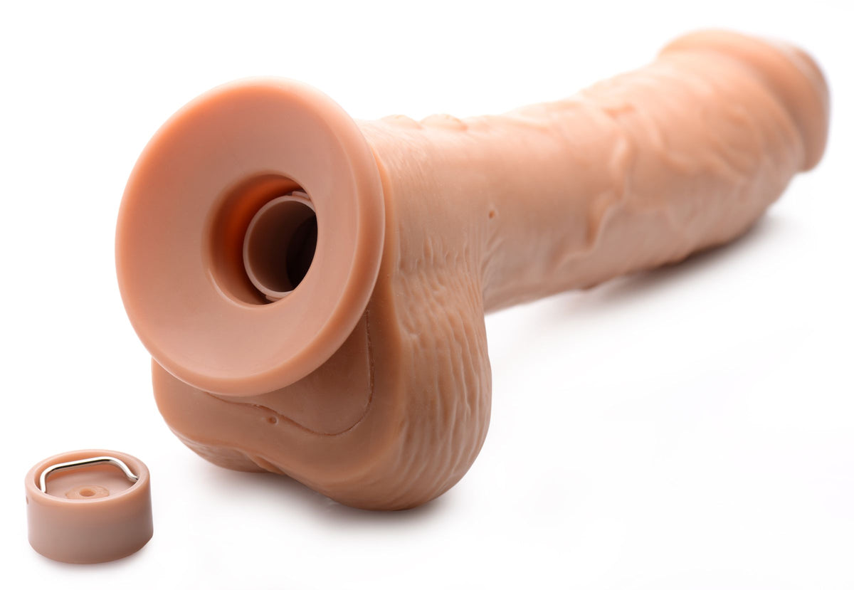 8.5 Inch Vibrating Squirting Dildo with Remote Control - Medium, TPE (view 6)