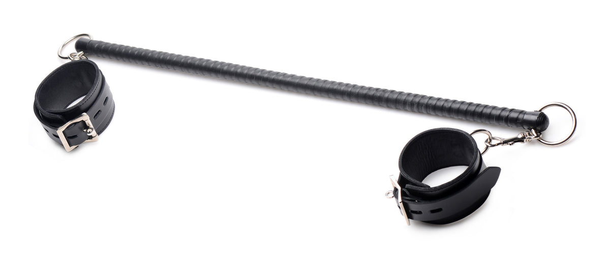 Leather Wrapped Spreader Bar with Cuffs – restraints and cuffs, Metal (view 2)