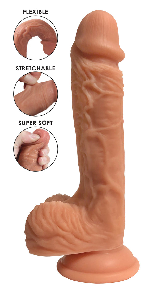 Easy Riders Dual Density Silicone Dildo - 8 Inch, Silicone