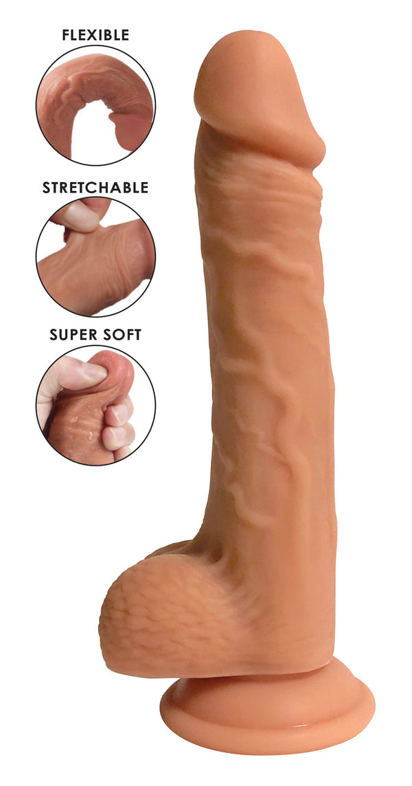 Easy Riders Dual Density Silicone Dildo - 9 Inch, Silicone