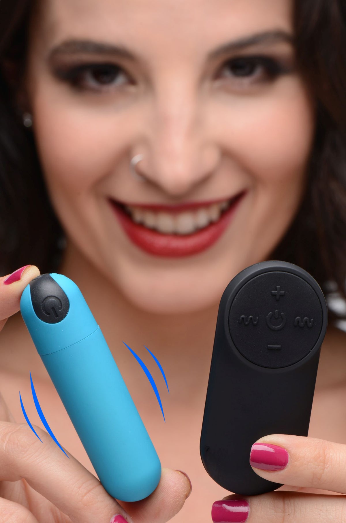Vibrating Bullet with Remote Control - Blue – bullet and egg vibrator, Silicone