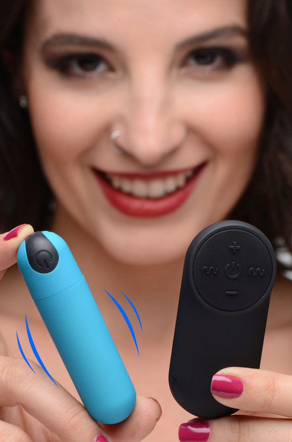 Vibrating Bullet with Remote Control - Blue – bullet and egg vibrator, Silicone