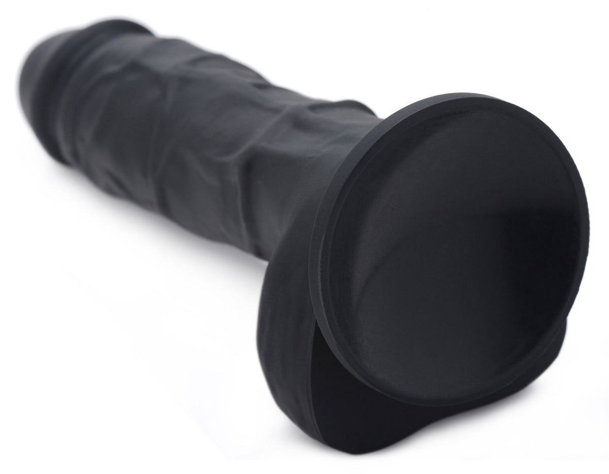 Power Pecker 7 Inch Silicone Dildo with Balls - Black, Silicone (view 3)