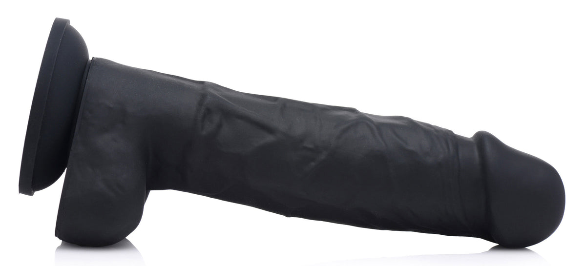 Power Pecker 7 Inch Silicone Dildo with Balls - Black, Silicone (view 2)