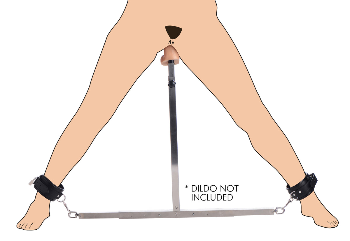 Squat Anal Impaler with Spreader Bar and Cuffs – restraints and cuffs, ABS plastic