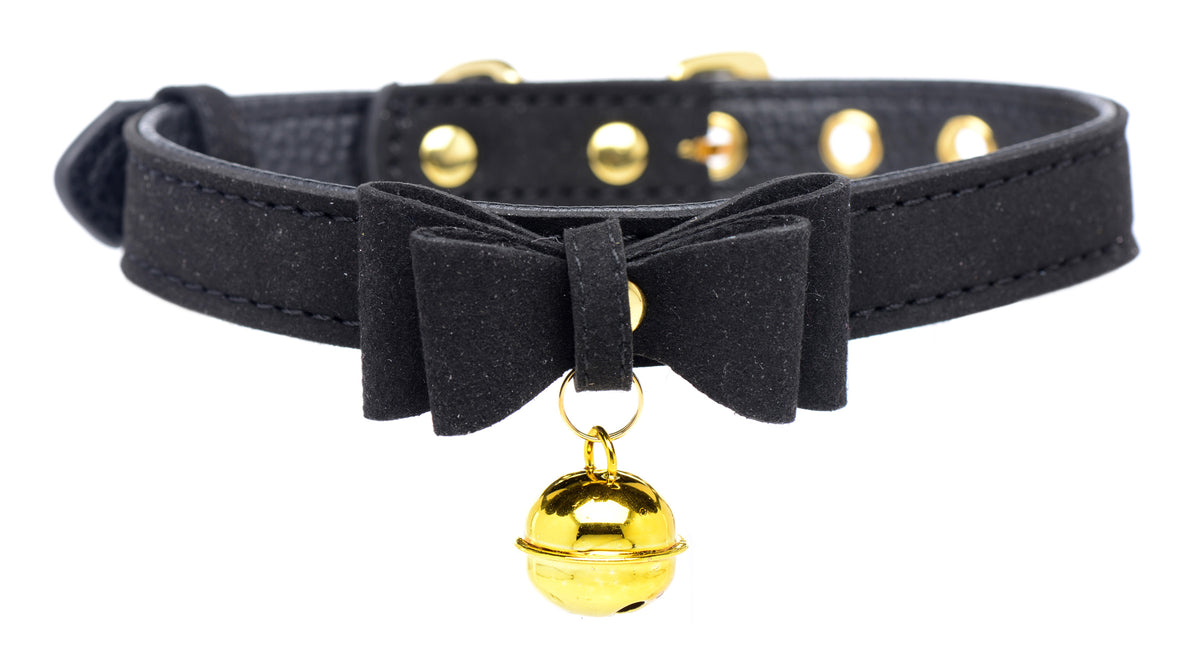 Golden Kitty Cat Bell Collar - Black/Gold – collar and leash, Metal (view 2)