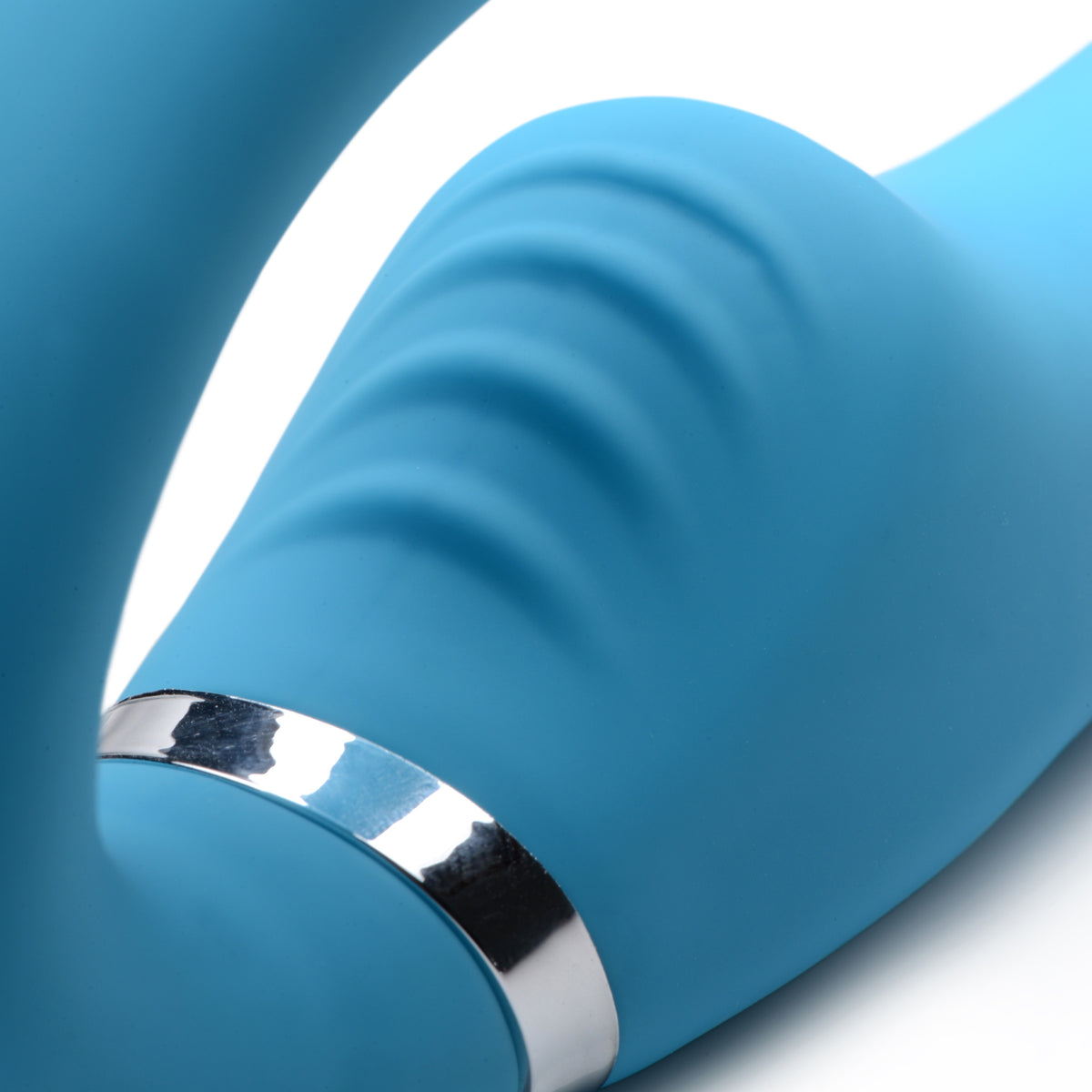 10X Vibrating Silicone Strapless Strap-on - Blue – strap-on and harness, Silicone (view 5)
