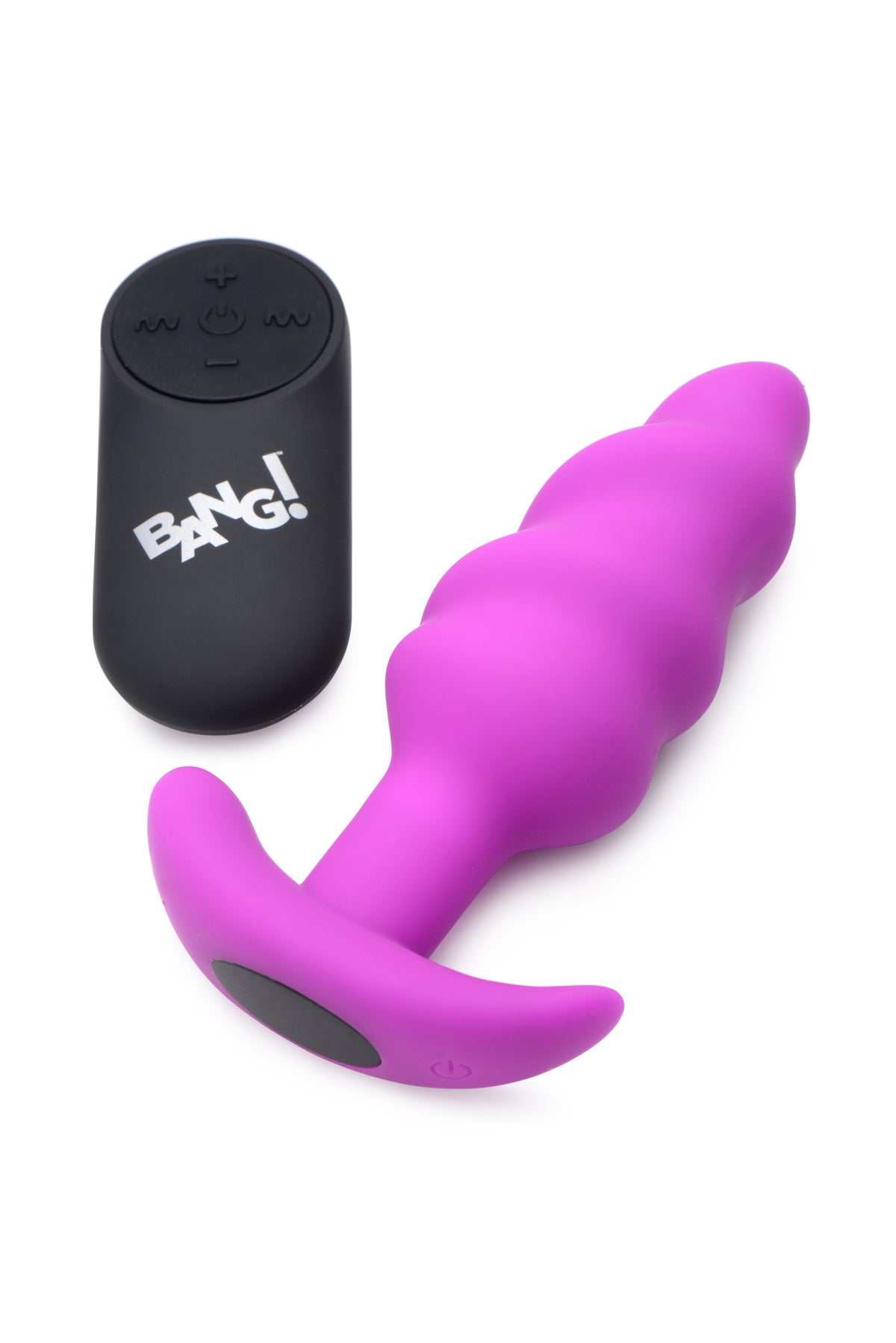 Remote Control 21X Vibrating Silicone Swirl Butt Plug - Purple, Silicone (view 4)