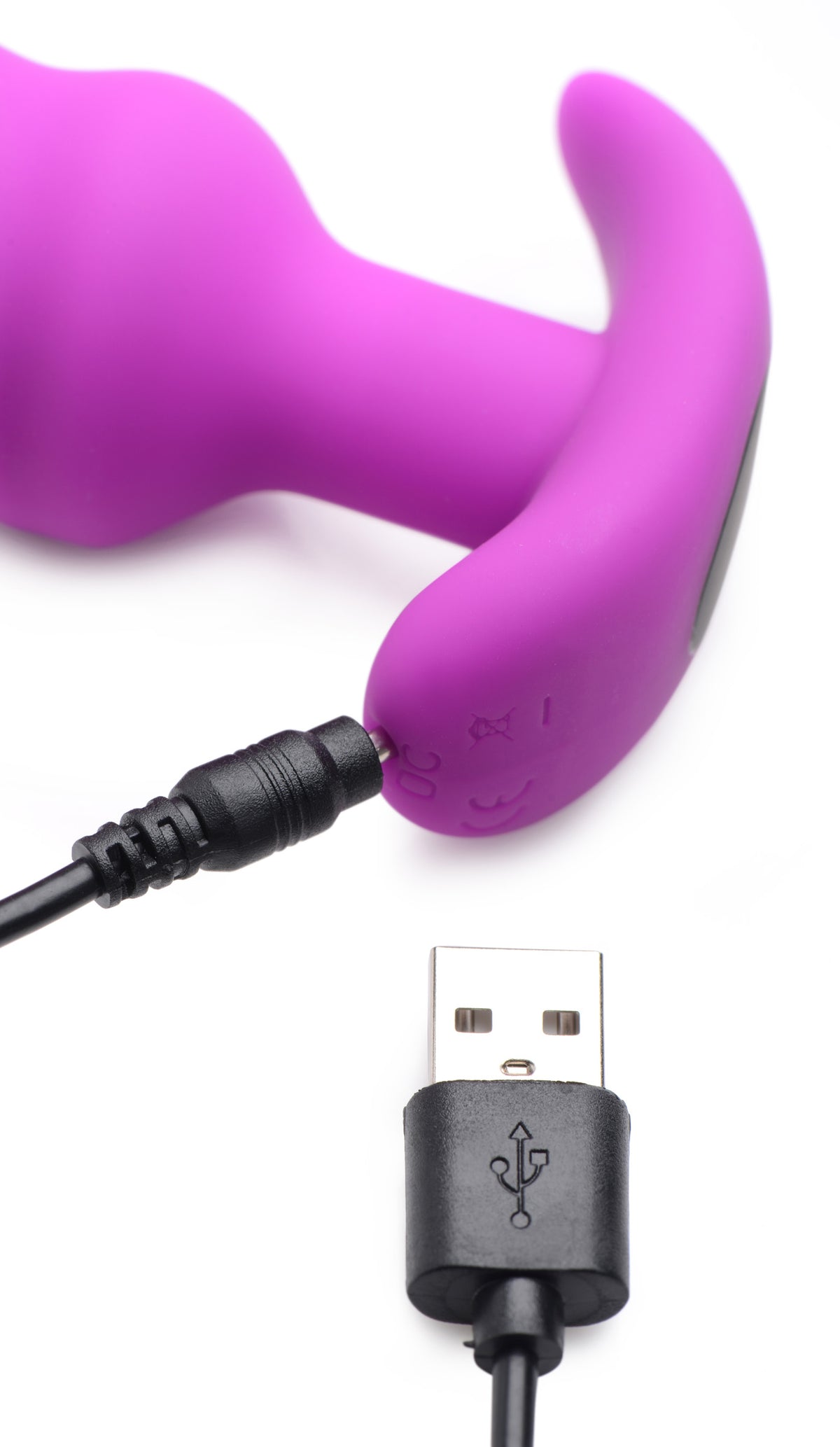 Remote Control 21X Vibrating Silicone Swirl Butt Plug - Purple, Silicone (view 6)