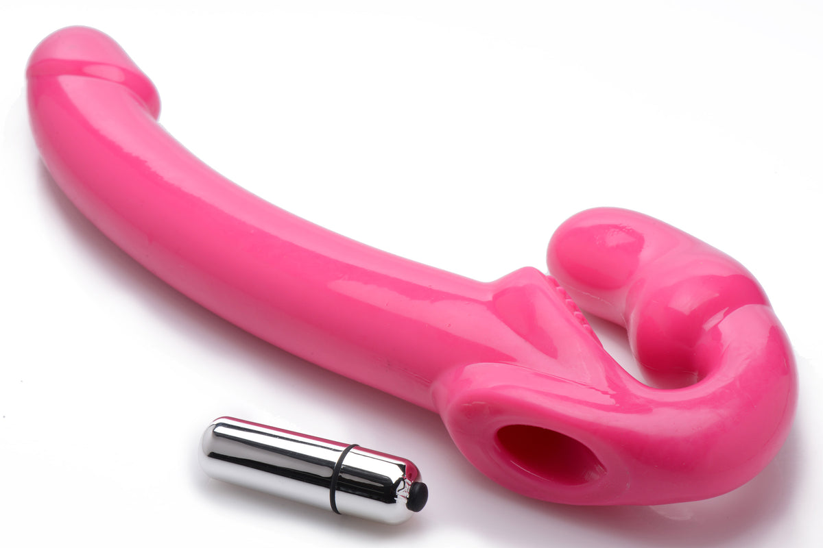 7X Revolver Slim 8 inch Vibrating Strapless Strap-on – strap-on and harness, TPE (view 5)