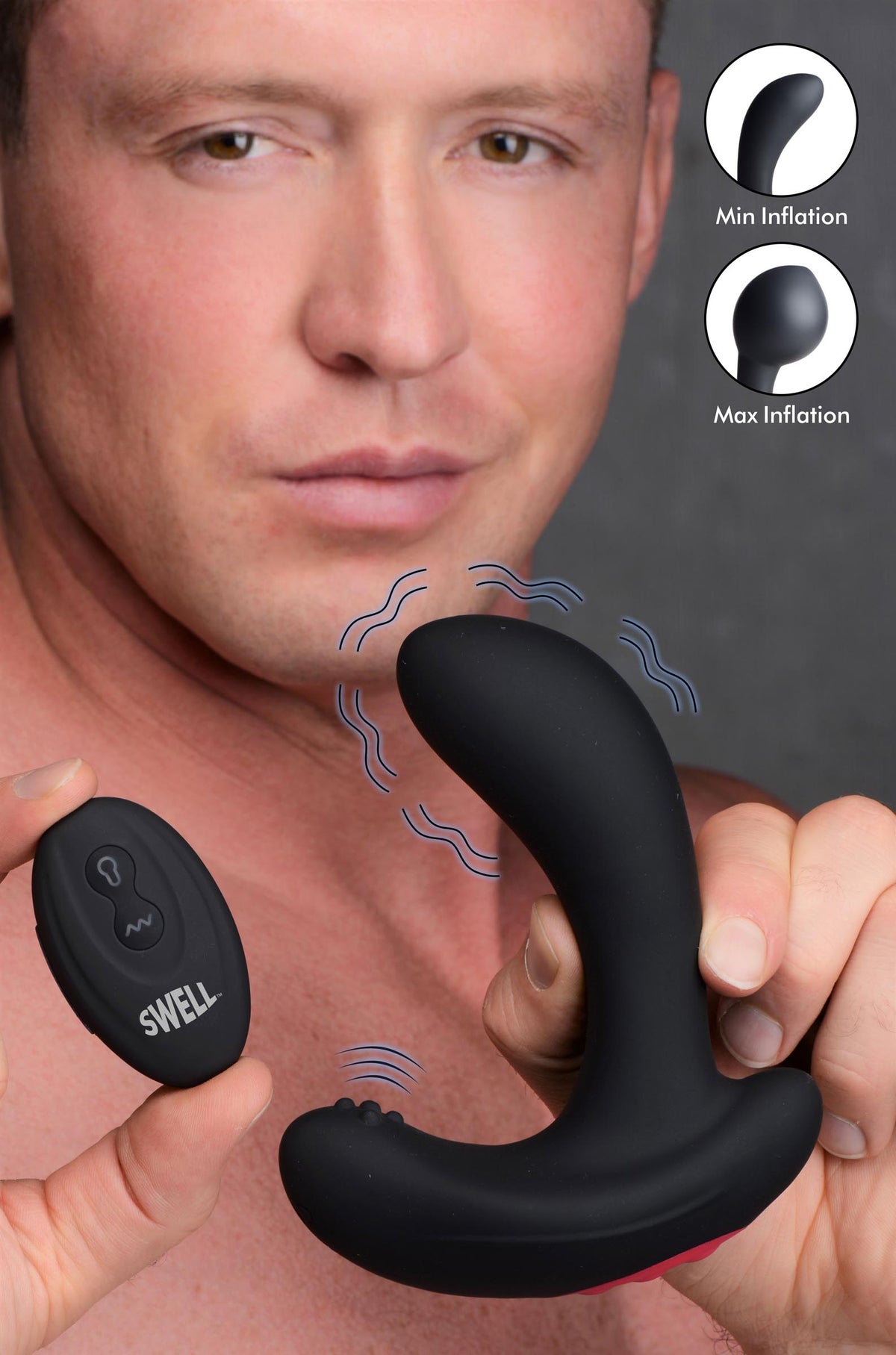 10X Inflatable and Vibrating Silicone Prostate Plug – prostate massager, Silicone