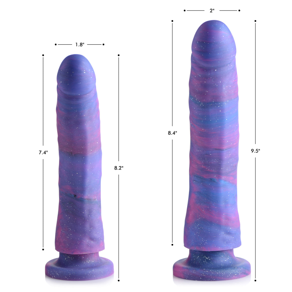 Magic Stick Glitter Silicone Dildo - 8 Inch, Silicone (view 6)