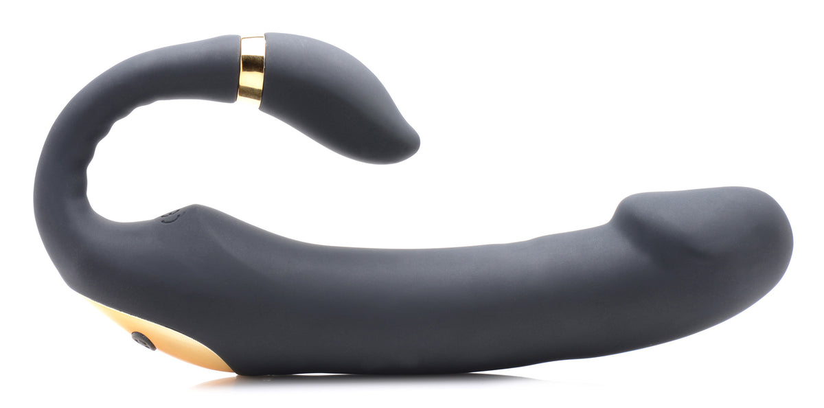 10X Pleasure Pose Come Hither Silicone Vibrator with Poseable Clit Stimulator – clitoral suction toy, Silicone (view 4)