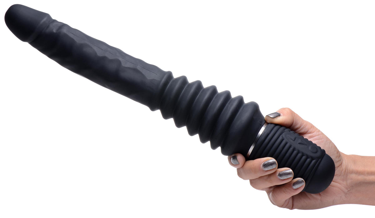 10X Silicone Vibrating and Thrusting Dildo, Silicone (view 4)