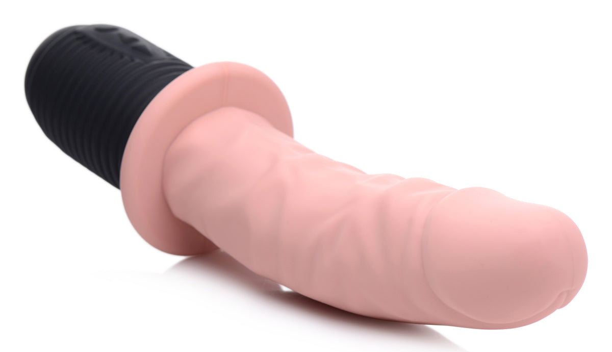 Power Pounder Vibrating and Thrusting Silicone Dildo - Light, Silicone (view 4)