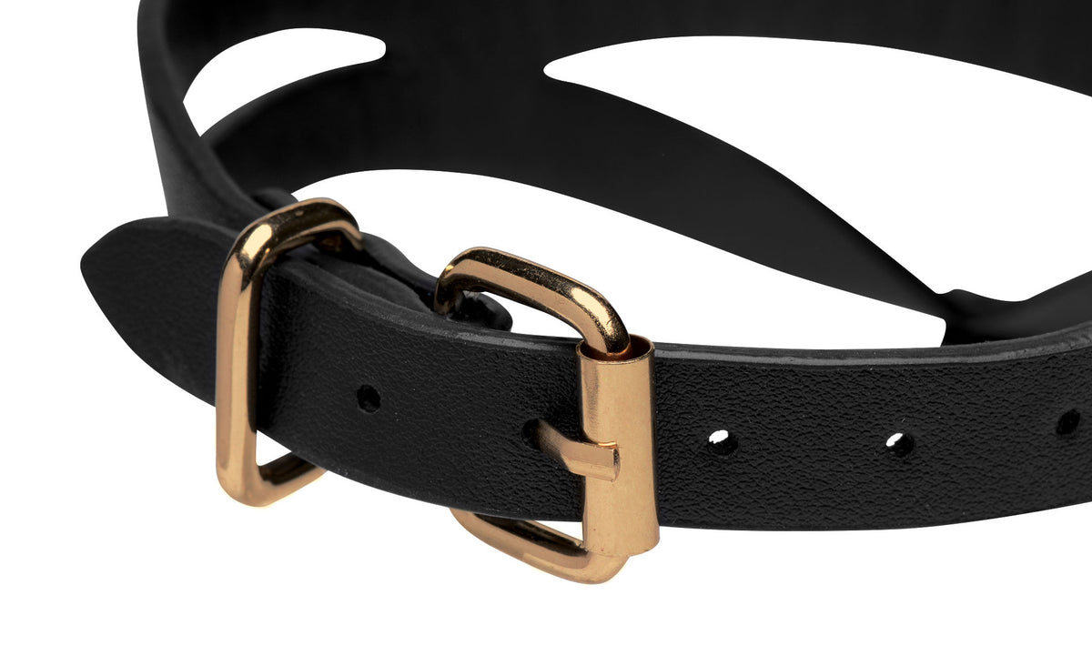 Bondage Baddie Black and Gold Collar with O-Ring – collar and leash, Metal (view 4)