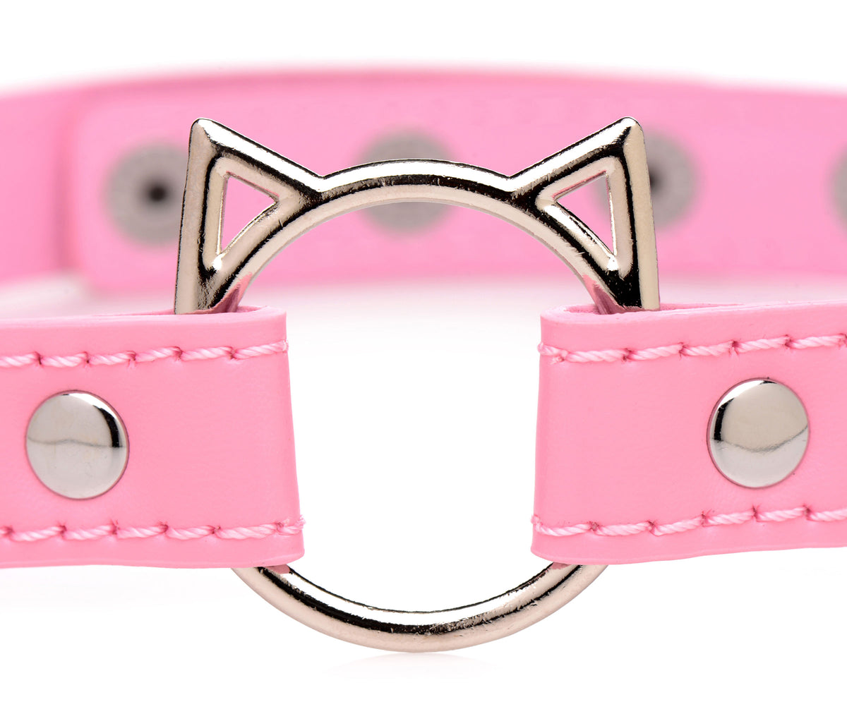 Kinky Kitty Ring Slim Choker - Pink, Metal (view 4)