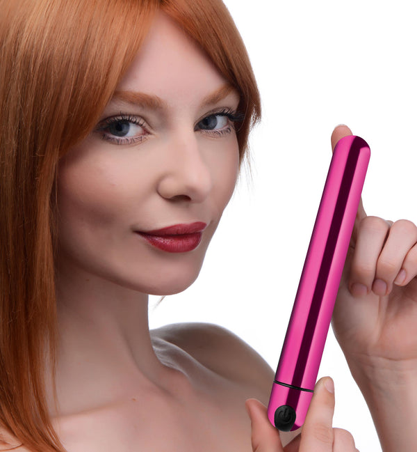 10X Slim Metallic Bullet - Pink – bullet and egg vibrator, Silicone