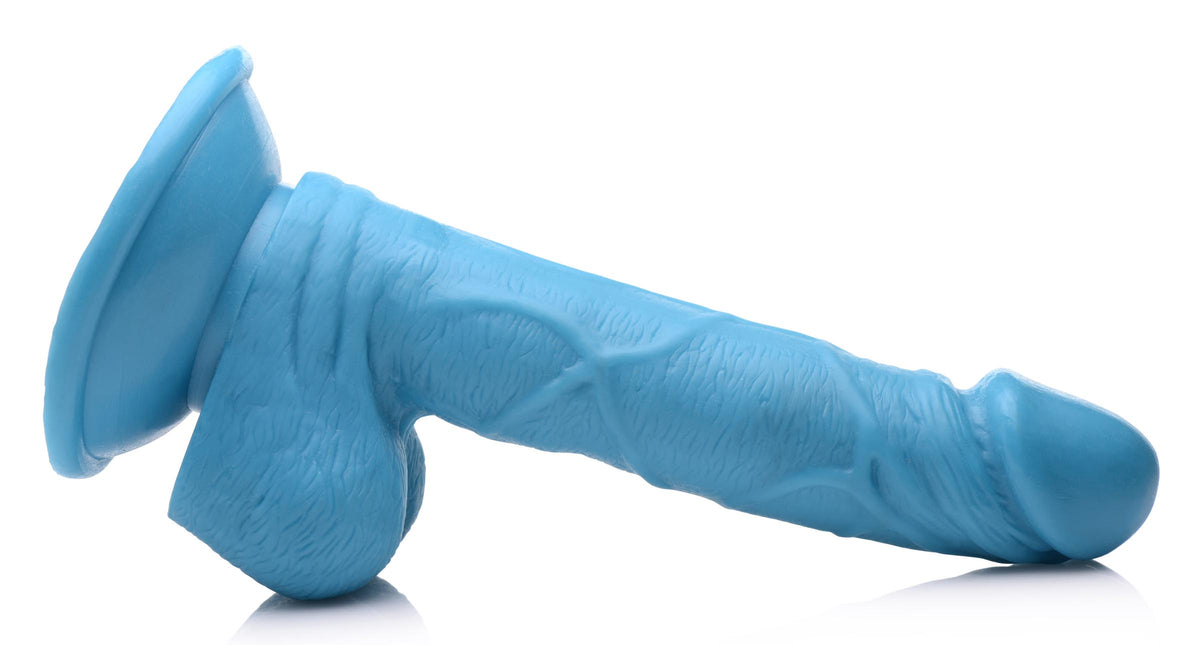 6.5 Inch Dildo with Balls - Blue, PVC (view 6)