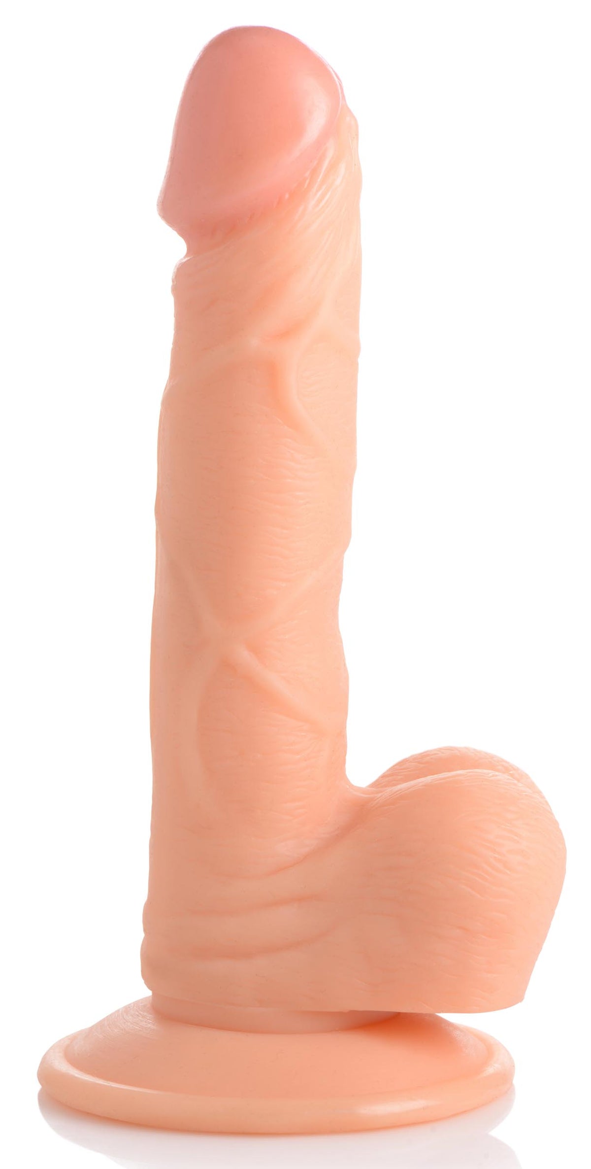 6.5 Inch Dildo with Balls - Light, PVC (view 4)