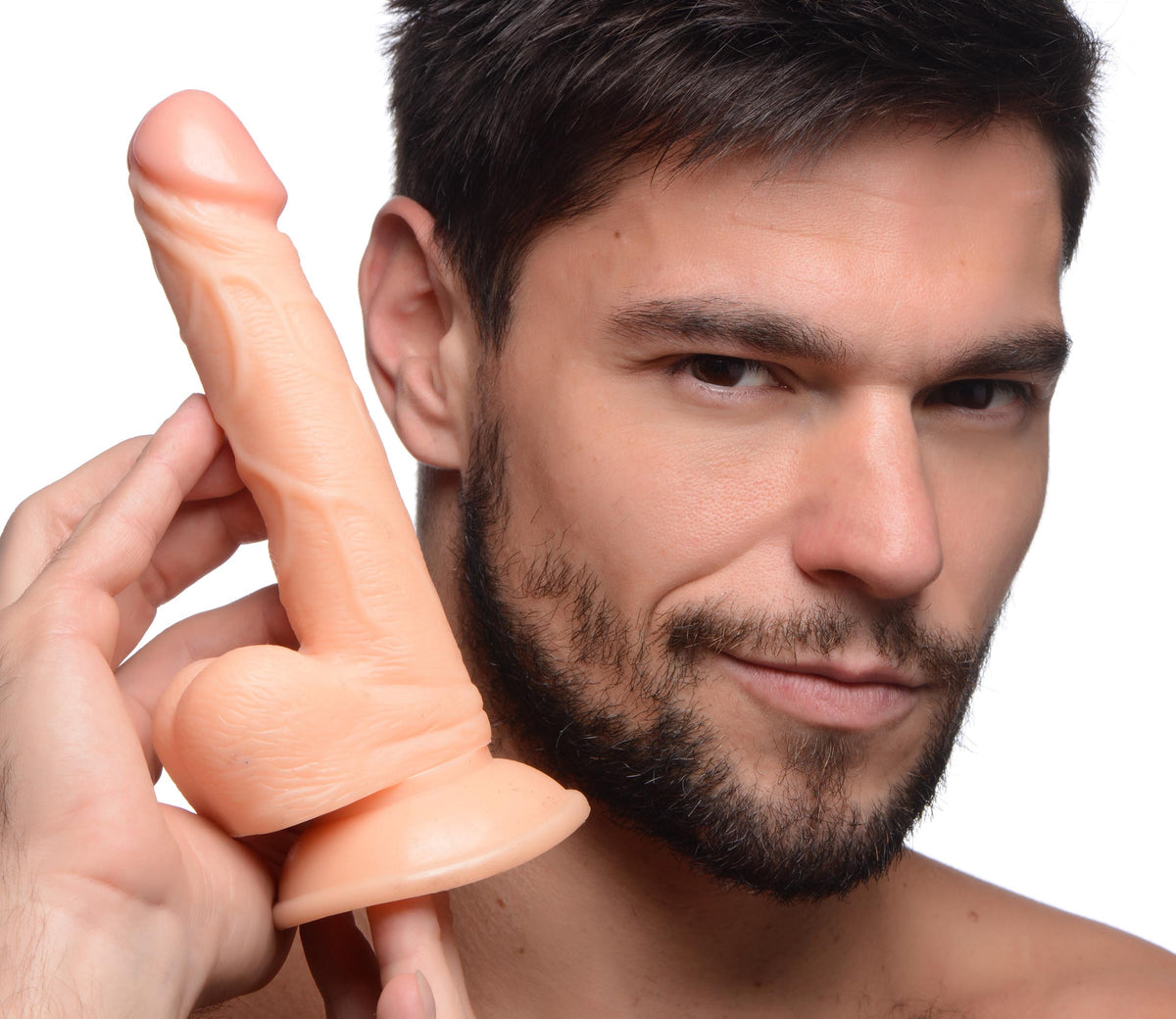 6.5 Inch Dildo with Balls - Light, PVC (view 2)