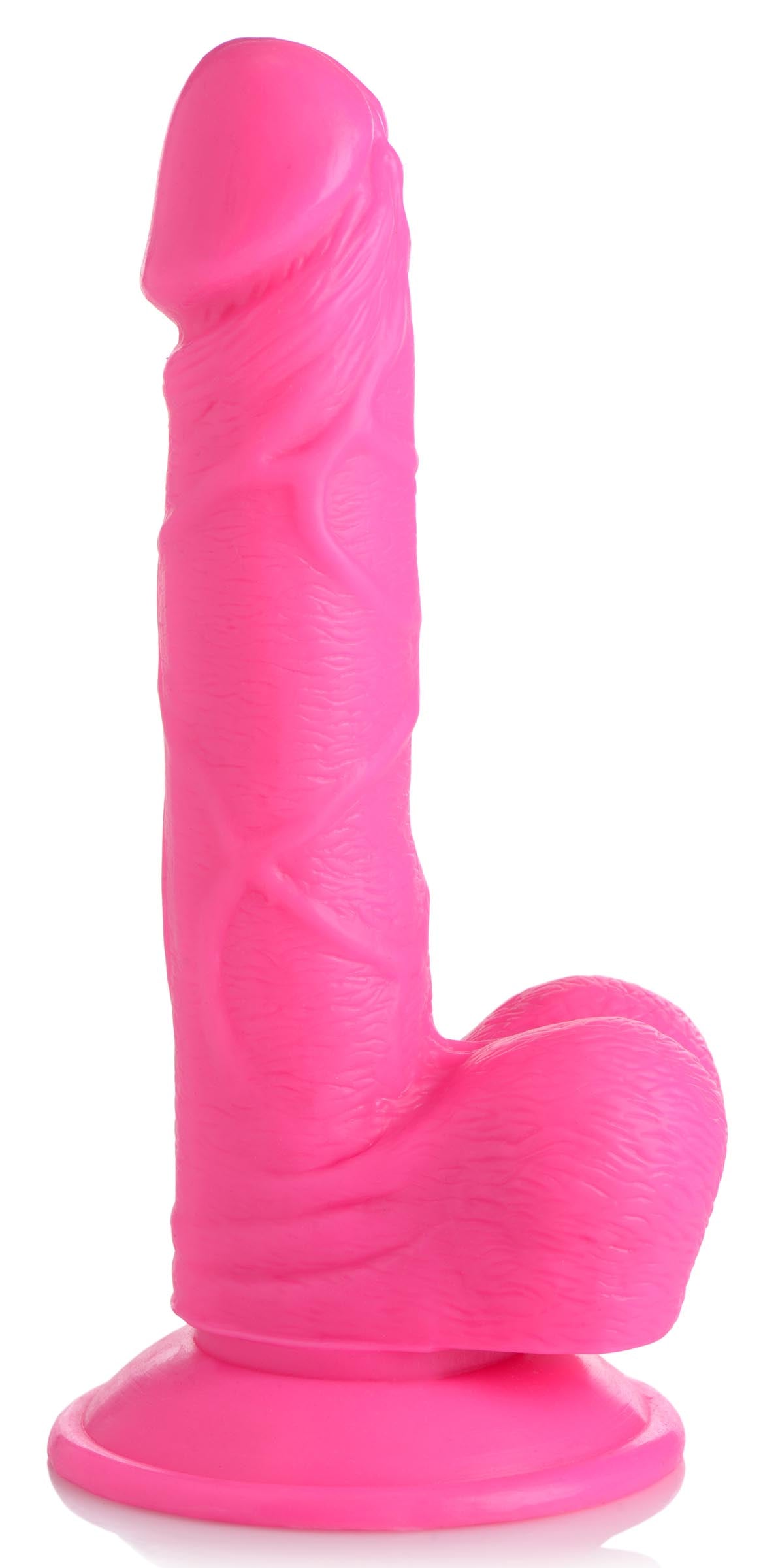 6.5 Inch Dildo with Balls - Pink, PVC (view 4)
