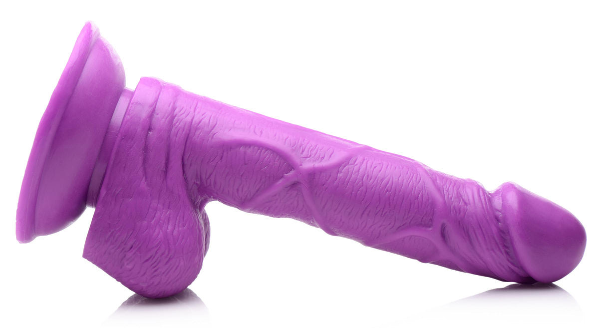 6.5 Inch Dildo with Balls - Purple, PVC (view 5)