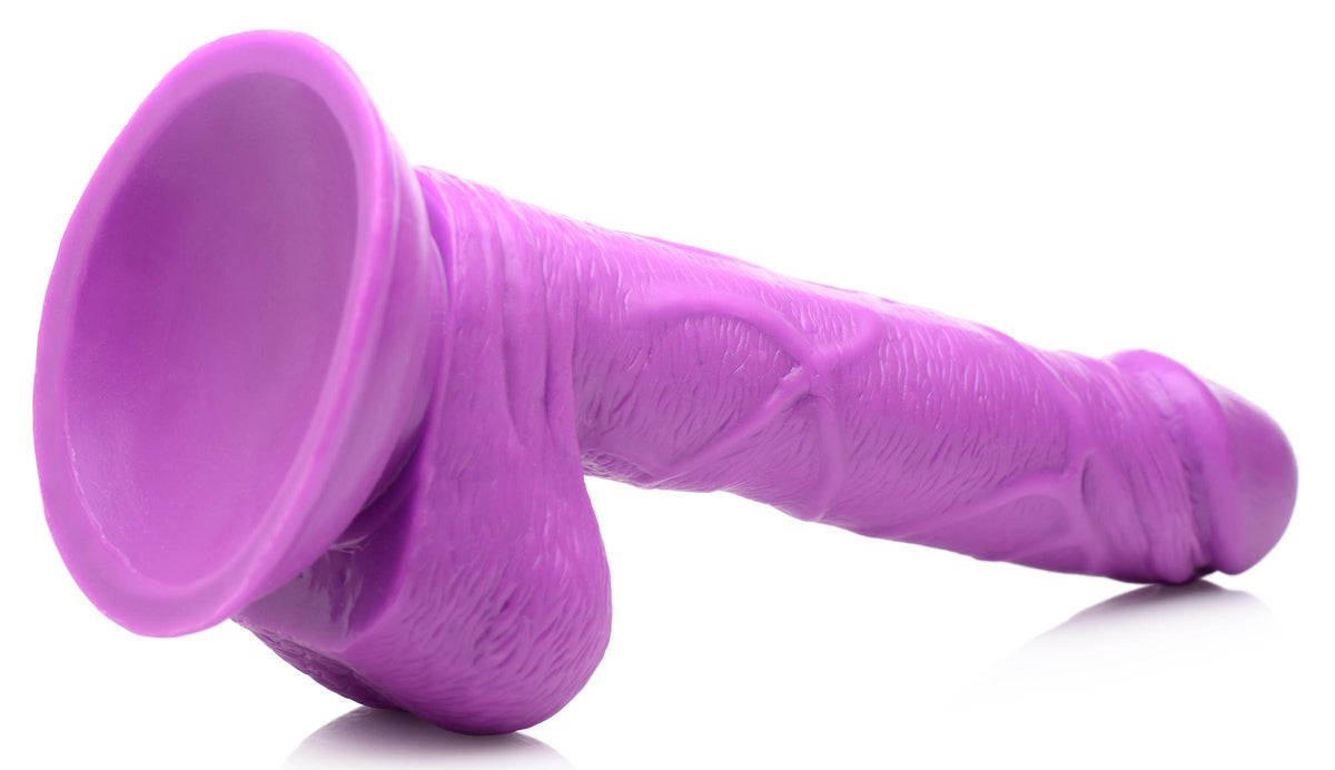 6.5 Inch Dildo with Balls - Purple, PVC (view 6)