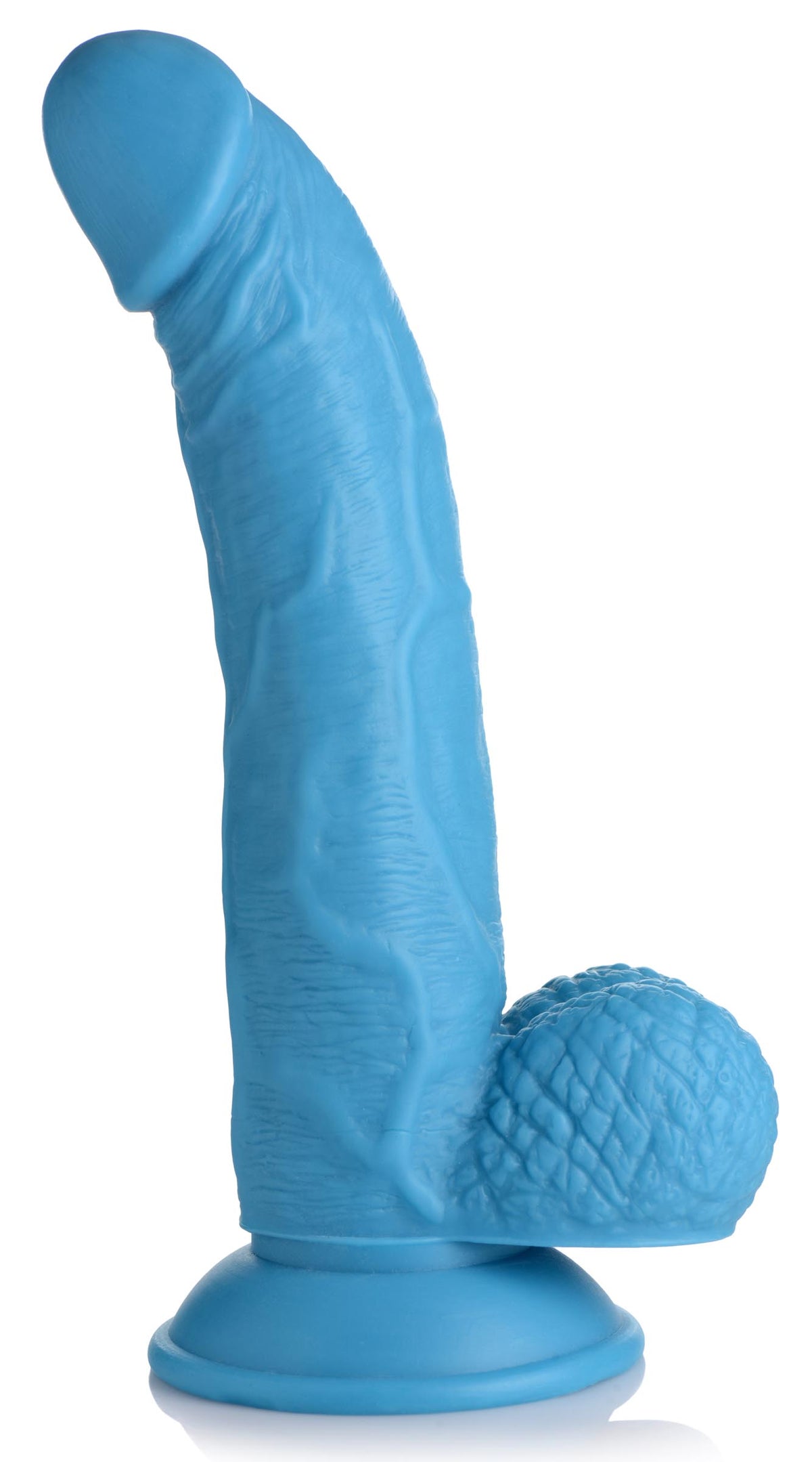 7.5 Inch Dildo with Balls - Blue, PVC (view 4)