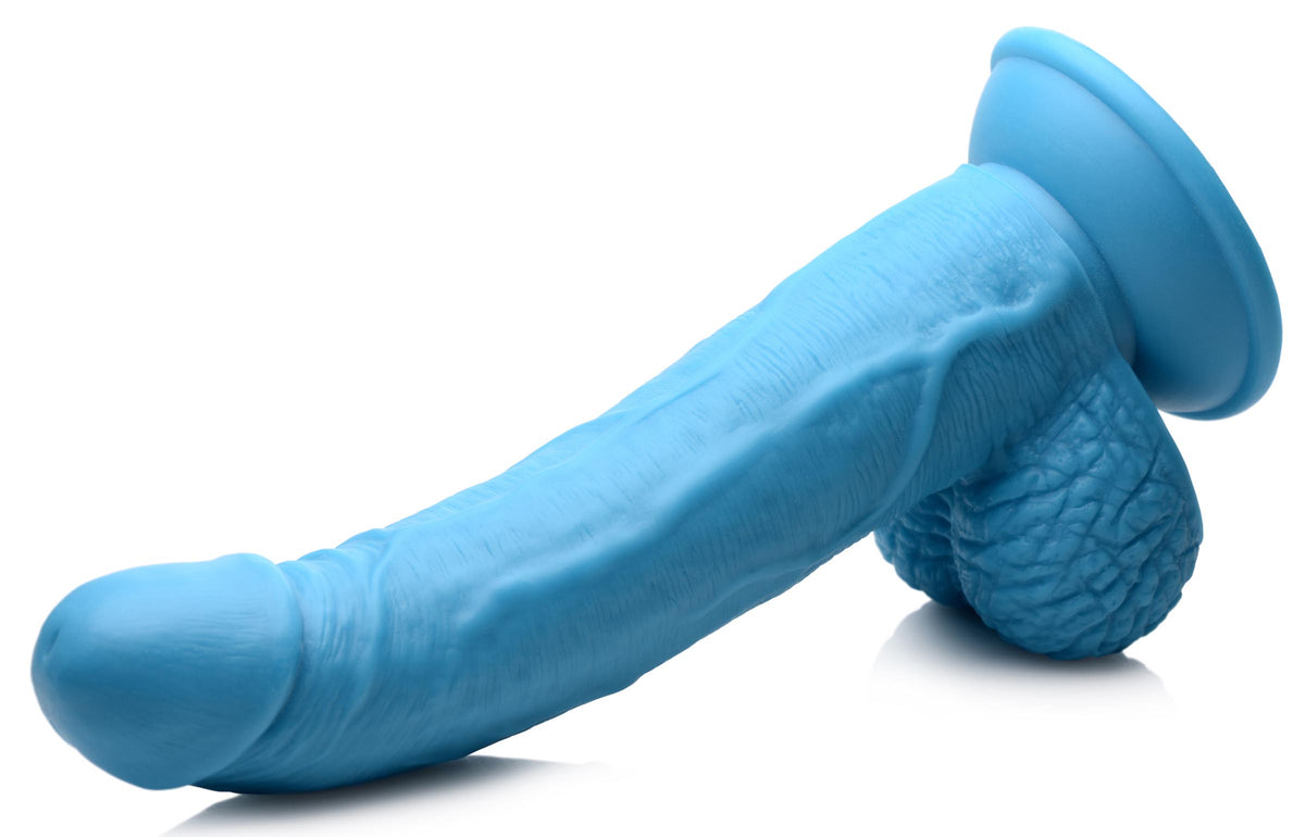 7.5 Inch Dildo with Balls - Blue, PVC (view 5)