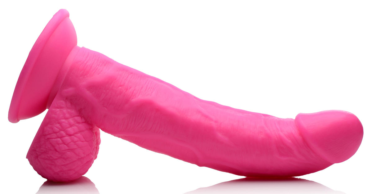 7.5 Inch Dildo with Balls - Pink, PVC (view 6)