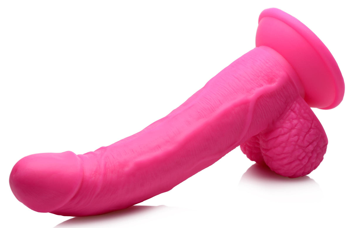 7.5 Inch Dildo with Balls - Pink, PVC (view 5)