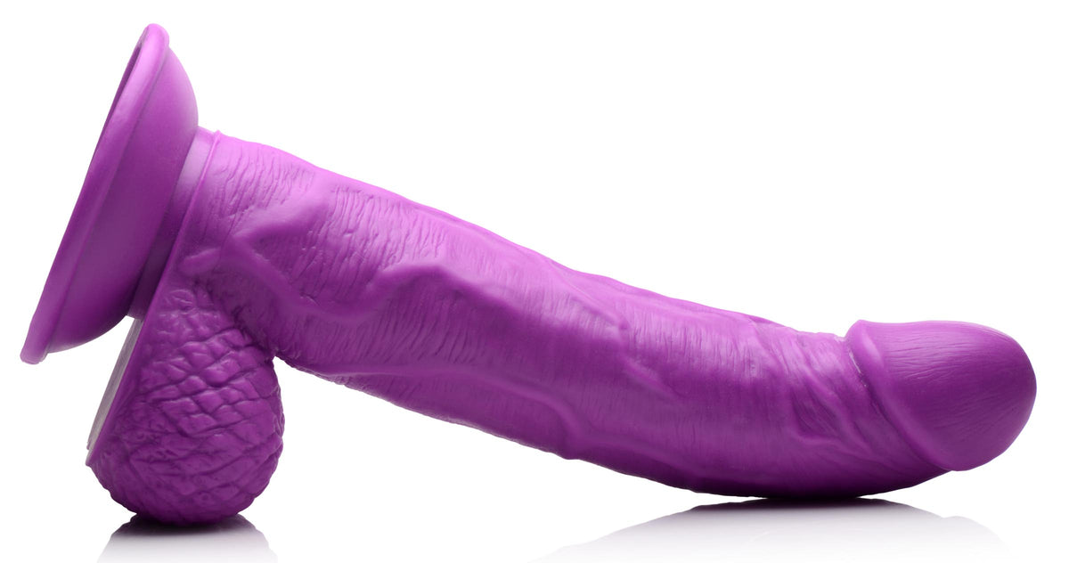 7.5 Inch Dildo with Balls - Purple, PVC (view 6)