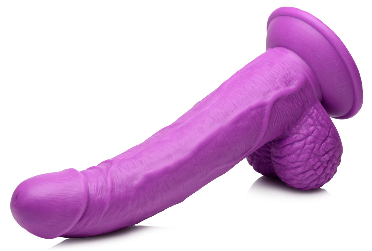 7.5 Inch Dildo with Balls - Purple, PVC (view 5)