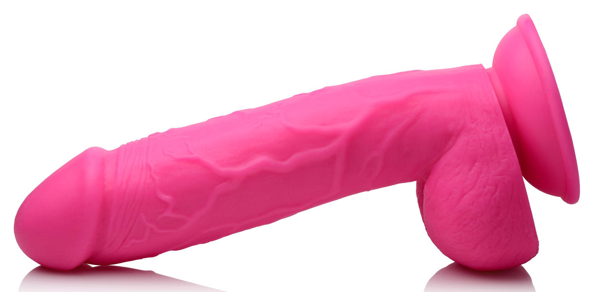 8.25 Inch Dildo with Balls - Pink, PVC (view 6)