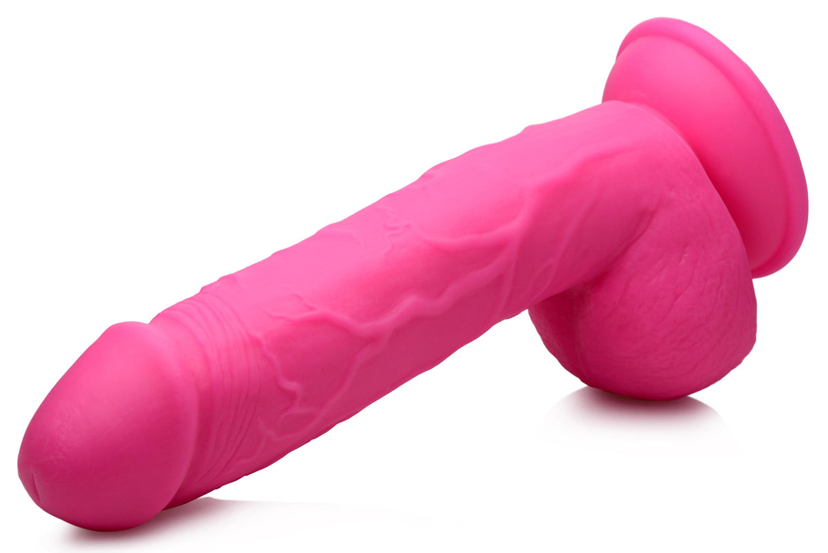 8.25 Inch Dildo with Balls - Pink, PVC (view 5)