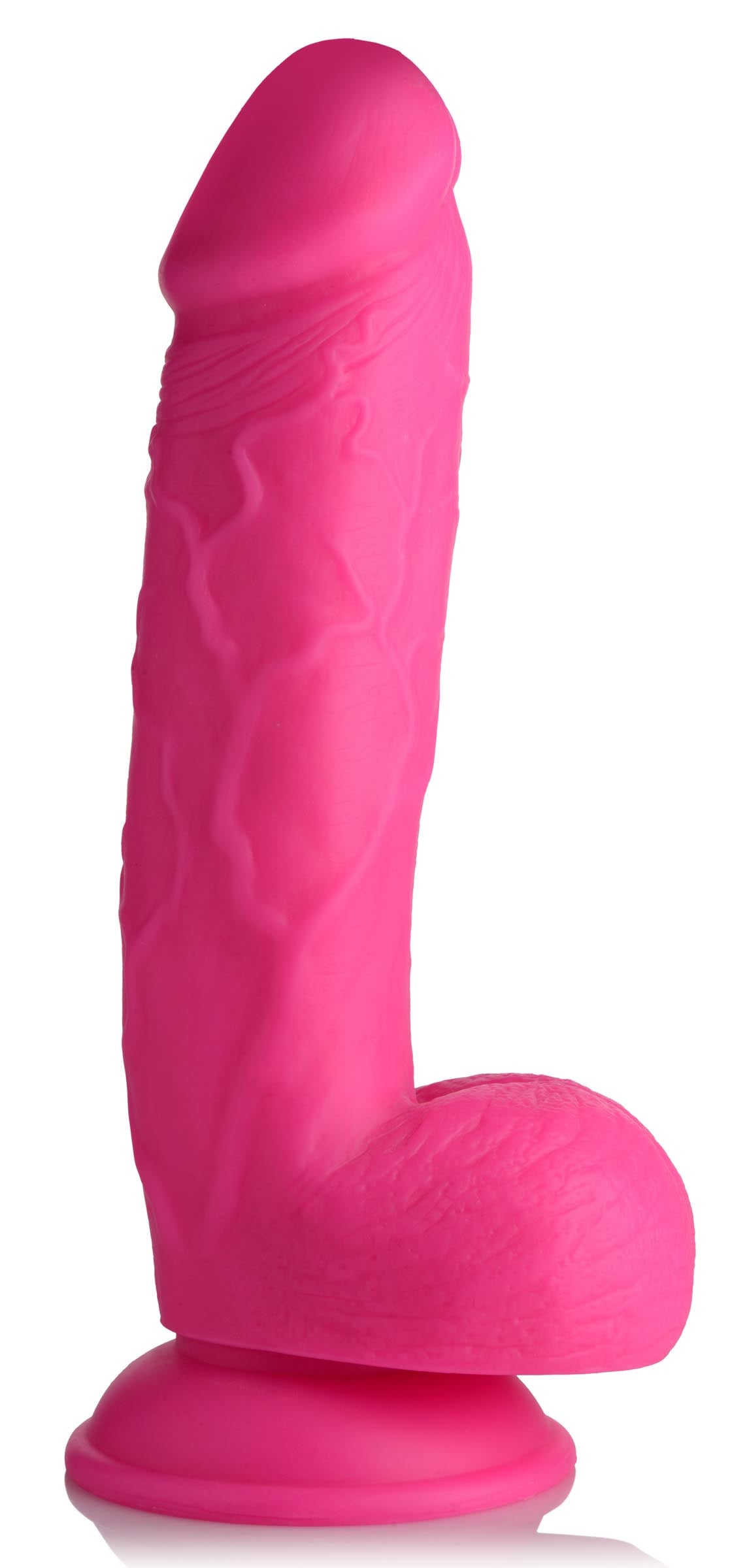 8.25 Inch Dildo with Balls - Pink, PVC (view 4)