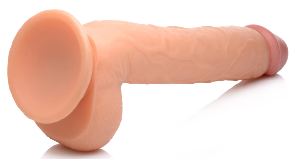 Long Logan 10 Inch Dildo with Balls - Light, PVC (view 6)