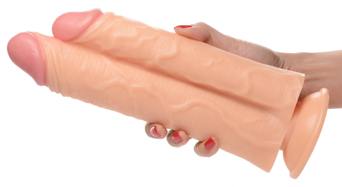 Double Stuffer 10 Inch Dildo - Light, PVC (view 3)