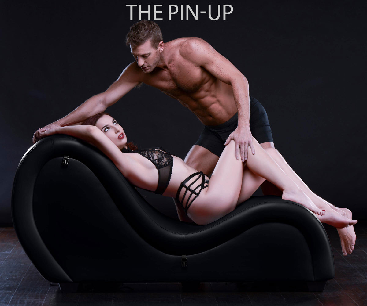 Kinky Couch Sex Chaise Lounge with Love Pillows - Black, Metal (view 3)