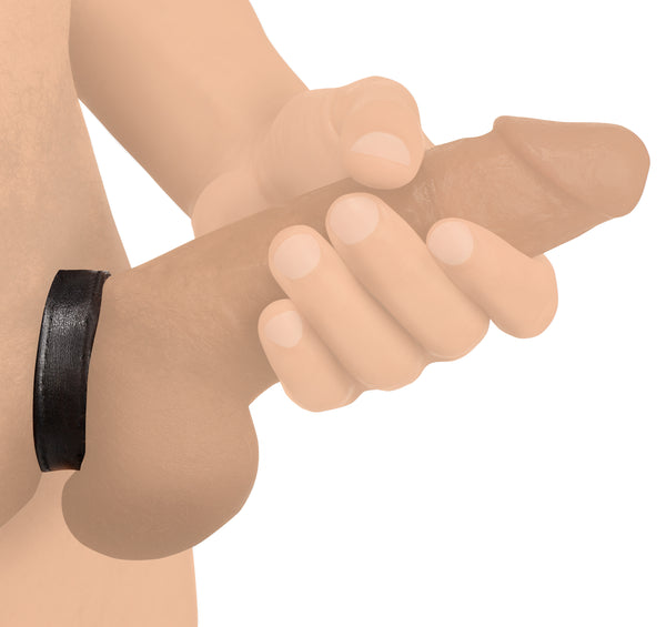 Leather and Velcro Cock Ring, Leather
