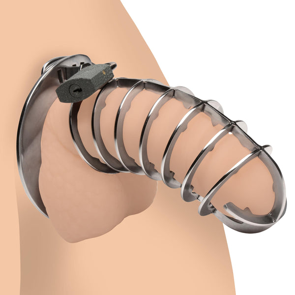 Stainless Steel Spiked Chastity Cage – chastity device, Metal