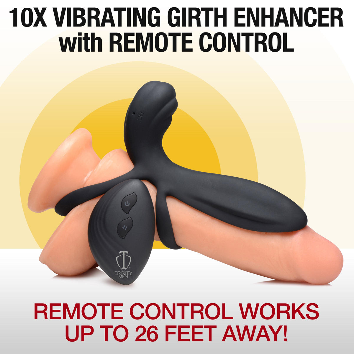 10X Silicone Vibrating Girth Enhancer with Remote Control – cock ring, Silicone (view 4)