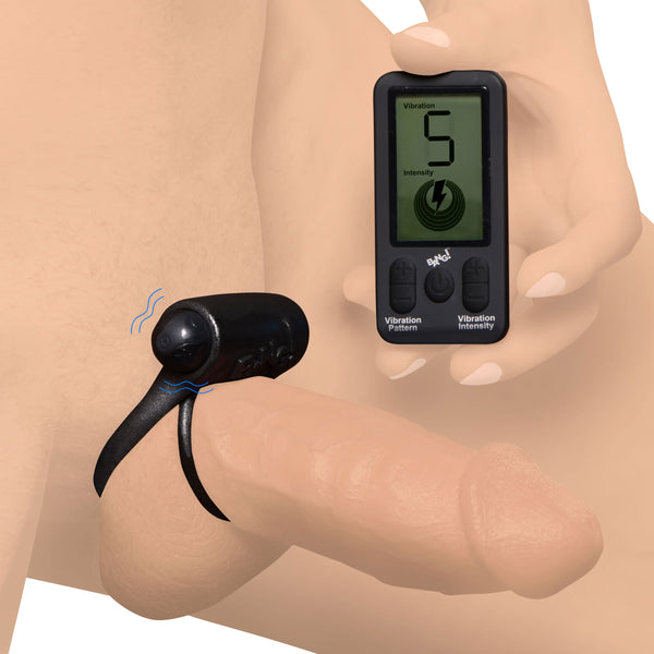 25X Vibrating Silicone Cock Ring with Remote Control, Silicone