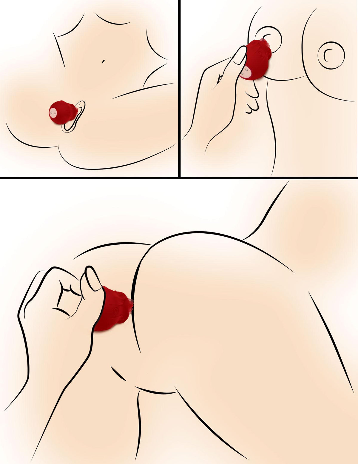 Bloomgasm Wild Violet 10X Silicone Clit Licking Stimulator - Red – clitoral suction toy, Silicone (view 2)