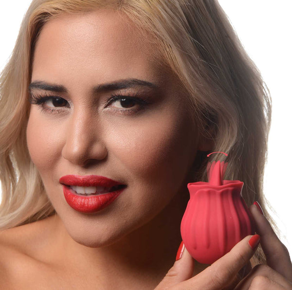 Bloomgasm Wild Violet 10X Silicone Clit Licking Stimulator - Red – clitoral suction toy, Silicone