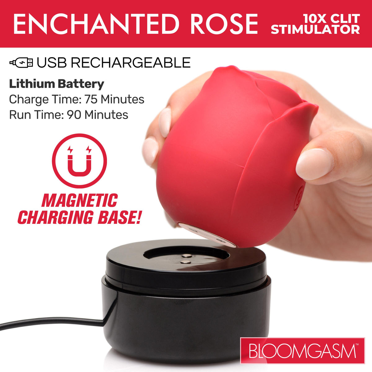 Enchanted Rose 10X Clit Stimulator – clitoral suction toy, Silicone (view 4)